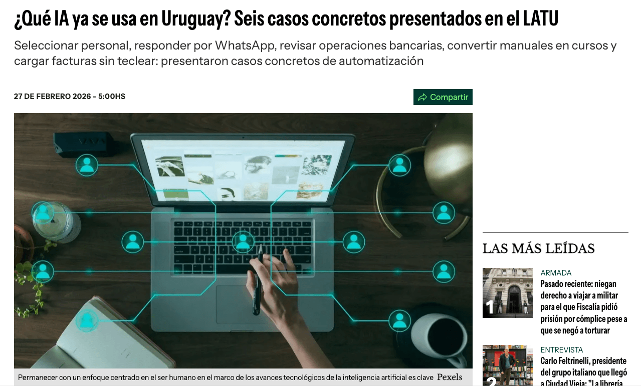 Qué IA ya se usa en Uruguay: seis casos concretos presentados en el LATU